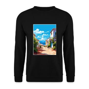 Tarifa Spanien Vintage Reiseposter WPA Souvenir - Unisex Pullover - Schwarz - Vorne - Alina (178cm) & Michal (187cm)