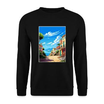Palau Italien Vintage Reiseposter WPA Souvenir - Unisex Pullover - Schwarz - Vorne - Alina (178cm) & Michal (187cm)