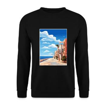 Almeria Spanien Vintage Reiseposter WPA Souvenir - Unisex Pullover - Schwarz - Vorne - Alina (178cm) & Michal (187cm)