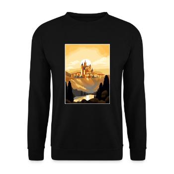 Segovia Spanien Vintage Reiseposter WPA Souvenir - Unisex Pullover - Schwarz - Vorne - Alina (178cm) & Michal (187cm)