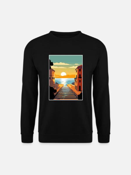 Neapel Italien Dekoration Vintage Reiseposter WPA - Unisex Pullover - Schwarz