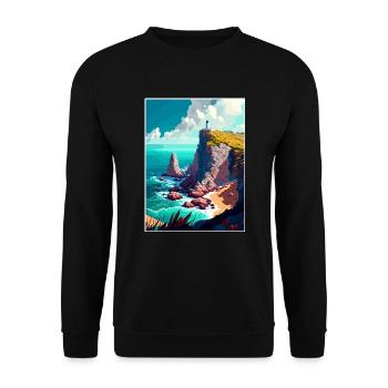 Cabo Da Roca Portugal Vintage Reiseposter WPA - Unisex Pullover - Schwarz - Vorne - Alina (178cm) & Michal (187cm)