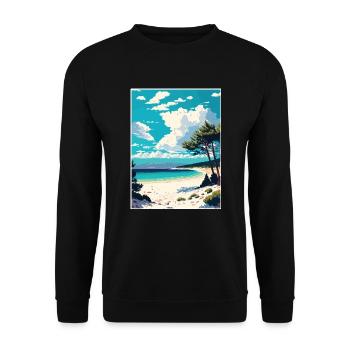 Zlatni Rat Strand Kroatien Vintage Reiseposter WPA - Unisex Pullover - Schwarz - Vorne - Alina (178cm) & Michal (187cm)
