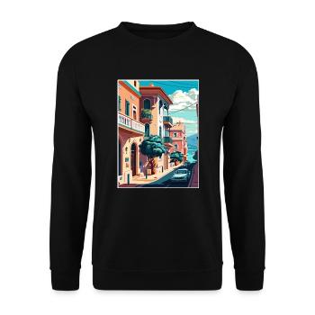 Volos Griechenland Vintage Reiseposter WPA Souvenir - Unisex Pullover - Schwarz - Vorne - Alina (178cm) & Michal (187cm)