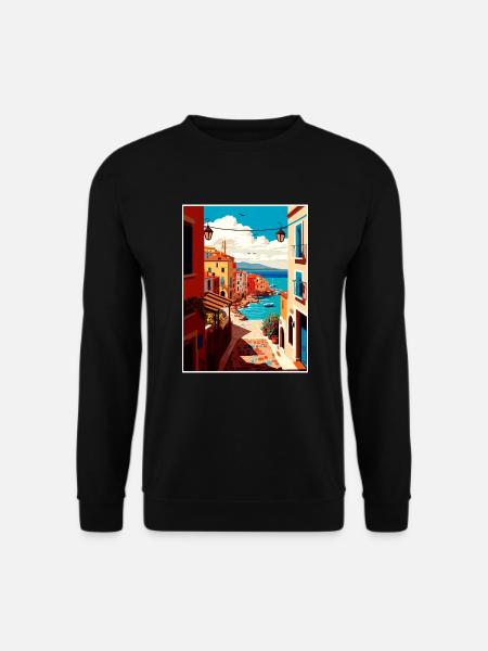 Chania Griechenland Dekoration Vintage Reiseposter WPA - Unisex Pullover - Schwarz