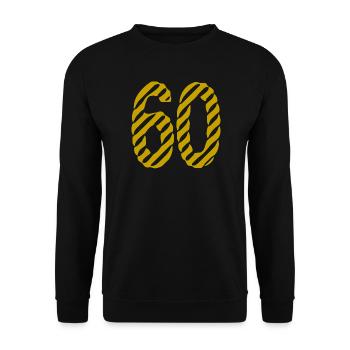 60. 60 JAHRE. 60-JÄHRIGES JUBILÄUM. 60. GEBURTSTAG. - Unisex Pullover - Schwarz - Vorne - Alina (178cm) & Michal (187cm)