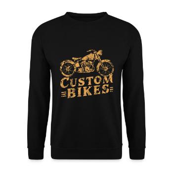 custom bike Motorad ,Biker design - Unisex Pullover - Schwarz - Vorne - Alina (178cm) & Michal (187cm)