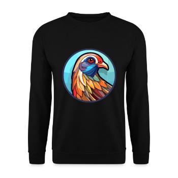 Rebhuhn Buntes Glas Bunte Karikatur Kawaii An - Unisex Pullover - Schwarz - Vorne - Alina (178cm) & Michal (187cm)