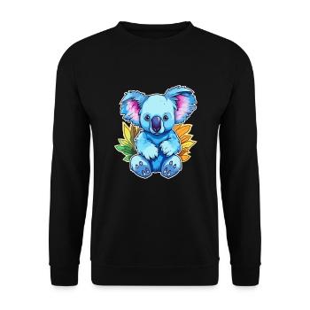 Koala Buntes Aquarell Cartoon Kawaii Tier - Unisex Pullover - Schwarz - Vorne - Alina (178cm) & Michal (187cm)