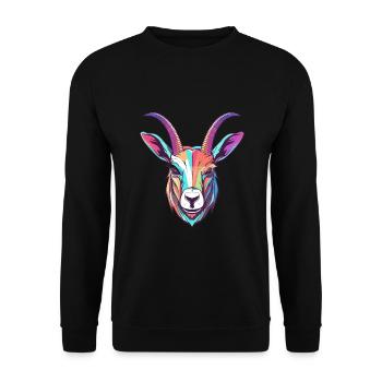 Oryx Buntes Aquarell Cartoon Kawaii Tier - Unisex Pullover - Schwarz - Vorne - Alina (178cm) & Michal (187cm)