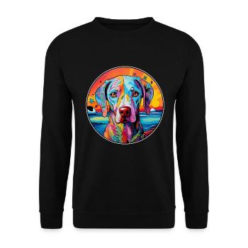 Braque Du Bourbonnais Hunderasse Bunte Karikatur W - Unisex Pullover - Schwarz - Vorne - Alina (178cm) & Michal (187cm)