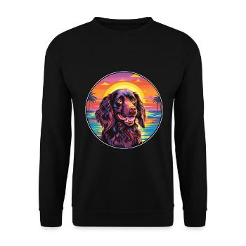 Boykin Spaniel Hund Rasse Bunte Karikatur Watercol - Unisex Pullover - Schwarz - Vorne - Alina (178cm) & Michal (187cm)