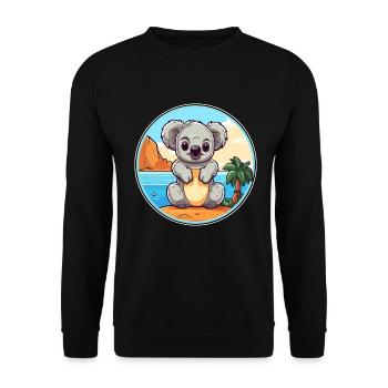Koala Aquarell Cartoon Kawaii Clipart Tier - Unisex Pullover - Schwarz - Vorne - Alina (178cm) & Michal (187cm)