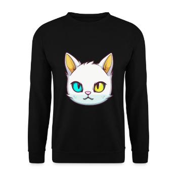 Burmesische Katze Rasse Aquarell Karikatur Kawaii Haustier - Unisex Pullover - Schwarz - Vorne - Alina (178cm) & Michal (187cm)