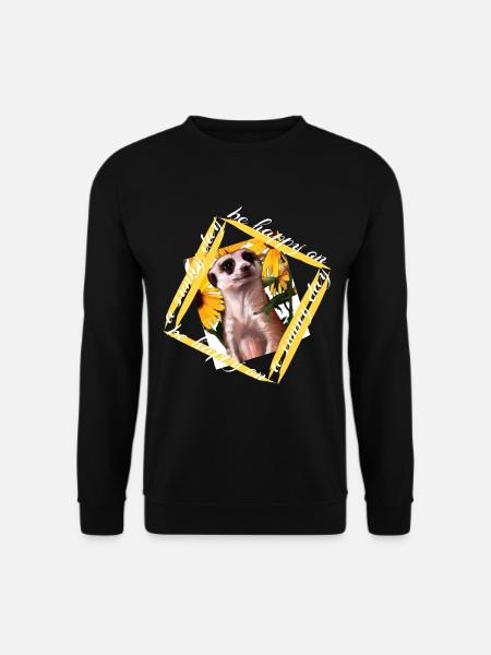 Erdmännchen niedliches Mungo mit Spruch - Unisex Pullover - Schwarz