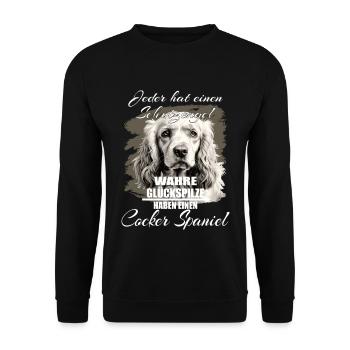 Englischer Cocker Spaniel schöner Spruch - Unisex Pullover - Schwarz - Vorne - Alina (178cm) & Michal (187cm)