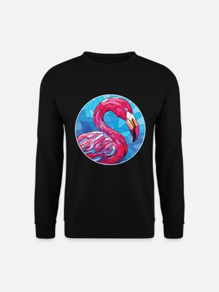 Flamingo bunte Aquarell-Tierillustration - Unisex Pullover - Schwarz