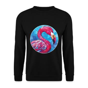 Flamingo bunte Aquarell-Tierillustration - Unisex Pullover - Schwarz - Vorne - Alina (178cm) & Michal (187cm)