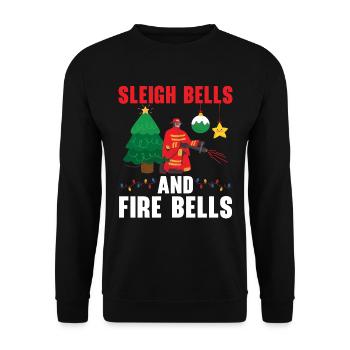 Schlittenglocken und Feuerglocken Brandbekämpfung - Unisex Pullover - Schwarz - Vorne - Alina (178cm) & Michal (187cm)