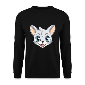 Donskoy Katze Karikatur Aquarell Illustration - Unisex Pullover - Schwarz - Vorne - Alina (178cm) & Michal (187cm)