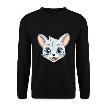 Donskoy Katze Karikatur Aquarell Illustration - Unisex Pullover - Schwarz - Vorne - Alina (178cm) & Michal (187cm)