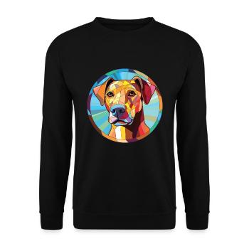 Braque Saint Germain Hunderasse Buntes Aquarell - Unisex Pullover - Schwarz - Vorne - Alina (178cm) & Michal (187cm)