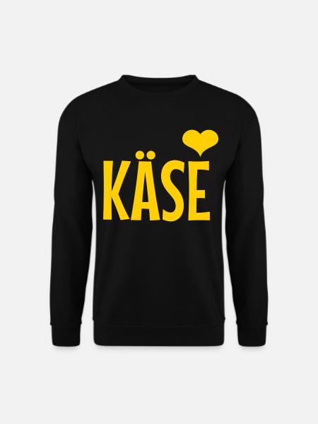 Käse Herz Logo – Gelbe Typo mit Liebe - Unisex Pullover - Schwarz