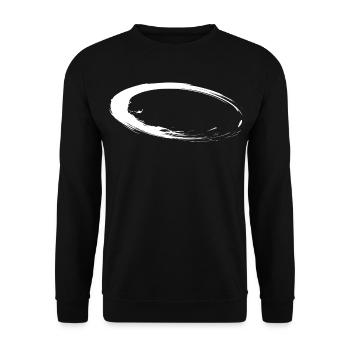 Kreis liegend Kreis Design Form in Weiß Vektor Neu - Unisex Pullover - Schwarz - Vorne - Alina (178cm) & Michal (187cm)