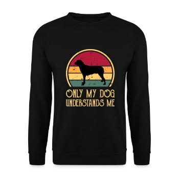 Anatolischer Schäferhund Silhouette Retro Sonnenuntergang - Unisex Pullover - Schwarz - Vorne - Alina (178cm) & Michal (187cm)