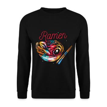 Verführerische Ramen Nudelsuppe - Unisex Pullover - Schwarz - Vorne - Alina (178cm) & Michal (187cm)