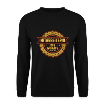 Mitarbeiterin Des Monats - Unisex Pullover - Schwarz - Vorne - Alina (178cm) & Michal (187cm)
