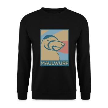 Fleißiger Maulwurf Untergrund - Unisex Pullover - Schwarz - Vorne - Alina (178cm) & Michal (187cm)