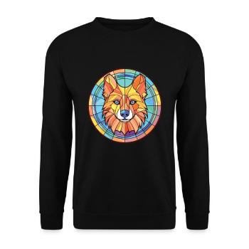 Deutsche Jagdterrier Hunderasse Aquarellglas - Unisex Pullover - Schwarz - Vorne - Alina (178cm) & Michal (187cm)