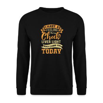 Bier Beer Alkohohl Lustiger Spruch in Englisch - Unisex Pullover - Schwarz - Vorne - Alina (178cm) & Michal (187cm)