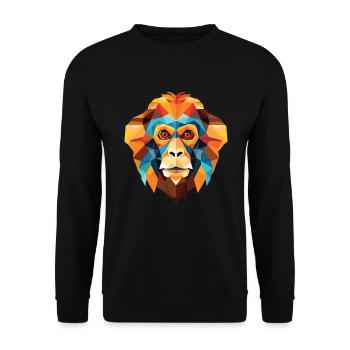 Affe Weißbüschelaffe Buntes Aquarell Tier Karikatur - Unisex Pullover - Schwarz - Vorne - Alina (178cm) & Michal (187cm)