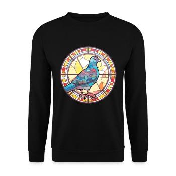 Taube Buntes Aquarell Tier Haustier Illustration - Unisex Pullover - Schwarz - Vorne - Alina (178cm) & Michal (187cm)