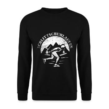 Graziöse Eiskunstlauf Pirouette - Unisex Pullover - Schwarz - Vorne - Alina (178cm) & Michal (187cm)