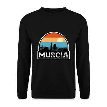 Murcia Spanien Flagge Skyline Reisesouvenir - Unisex Pullover - Schwarz - Vorne - Alina (178cm) & Michal (187cm)