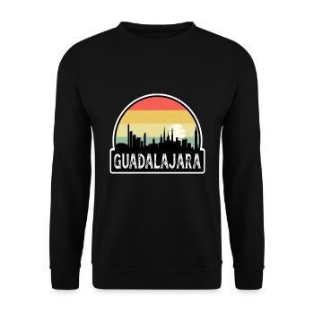 Guadalajara Mexiko Flagge Skyline Reisesouvenir - Unisex Pullover - Schwarz - Vorne - Alina (178cm) & Michal (187cm)
