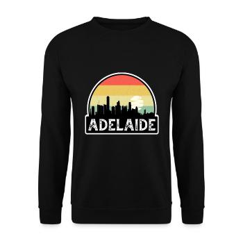 Adelaide Australien Flagge Skyline Reise-Souvenir - Unisex Pullover - Schwarz - Vorne - Alina (178cm) & Michal (187cm)