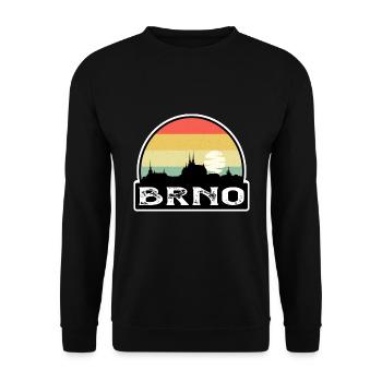 Brünn Tschechien Flagge Skyline Reisesouvenir - Unisex Pullover - Schwarz - Vorne - Alina (178cm) & Michal (187cm)