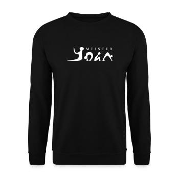 Meister Yoga - Yogi - Yogini - Yogameister - Unisex Pullover - Schwarz - Vorne - Alina (178cm) & Michal (187cm)