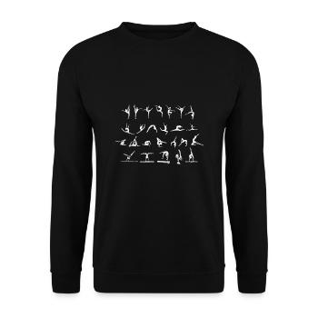 Anmutige Gymnastin Schwebebalken - Unisex Pullover - Schwarz - Vorne - Alina (178cm) & Michal (187cm)