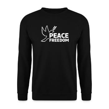 Peace & Freedom - Frieden und Freiheit Ukraine - Unisex Pullover - Schwarz - Vorne - Alina (178cm) & Michal (187cm)