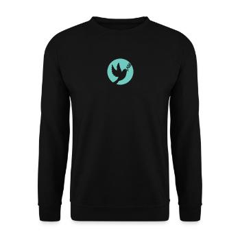T-Shirt Friedenstaube - Shirt Peace dove - Unisex Pullover - Schwarz - Vorne - Alina (178cm) & Michal (187cm)