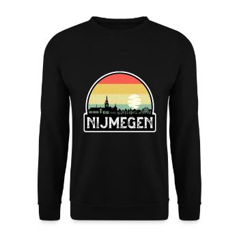Nijmegen Niederlande Flagge Skyline Reisesouvenir - Unisex Pullover - Schwarz - Vorne - Alina (178cm) & Michal (187cm)
