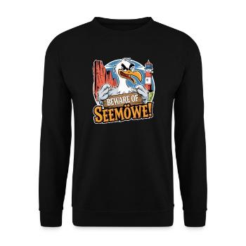 Beware of Seemöwe - Unisex Pullover - Schwarz - Vorne - Alina (178cm) & Michal (187cm)