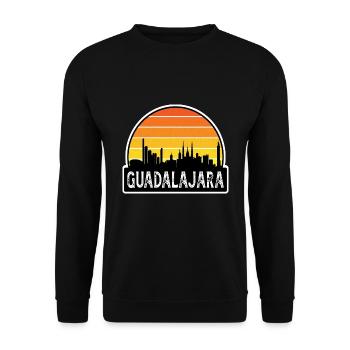 Guadalajara Mexiko Flagge Skyline Reisesouvenir - Unisex Pullover - Schwarz - Vorne - Alina (178cm) & Michal (187cm)