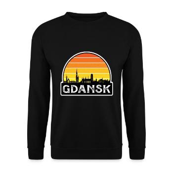 Danzig Polen Flagge Skyline Reisesouvenir - Unisex Pullover - Schwarz - Vorne - Alina (178cm) & Michal (187cm)