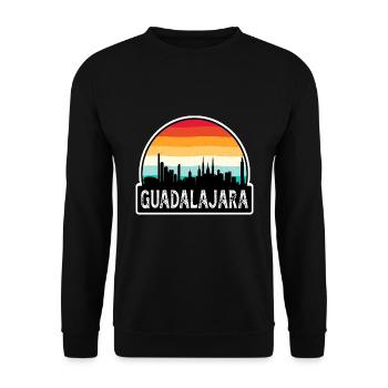 Guadalajara Mexiko Flagge Skyline Reisesouvenir - Unisex Pullover - Schwarz - Vorne - Alina (178cm) & Michal (187cm)